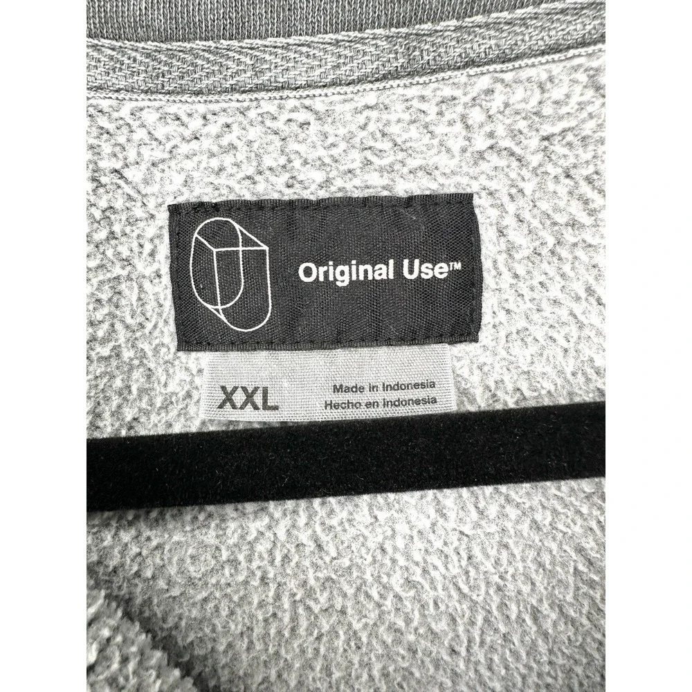 Original Use Men's XXL 1/4 Zip Pullover Hoodie Sweatshirt Gray Acid Wash Casual - Picture 7 of 8